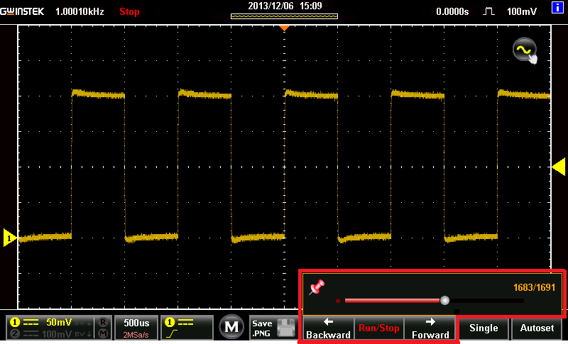 GDS-200/300 - 30,000 Waveform Records Replay Function - 2