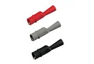 Set of three (one red, one gray, one black) safety designed insulated Probe Tip Alligator Clips. Designed for use with STL 120 Shielded Test Leads and TL75 Test Leads. Accepts standard 0.08’’ (2mm)-pin tip sized test probes. Nickel-plated steel jaw contact material with standard jaw opening of 5/16’’ (8mm).