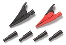 AC285-FTP includes model AC285, a pair of red and black extra large alligator clips plus adaptors to securely attach the AC285 alligator clips to Fluke fused test probes FTP-1, FTPL-1, FTP and FTPL.