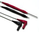 One pair (red, black) of test leads with sharp needle point tips adjustable to desired length from 0 to 76 mm
Extra hard probe tips to provide long service life
Flexible silicone insulated test leads
CAT III 300 V, 3 A rating, UL listed
One year warranty