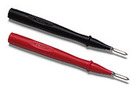 One pair (red, black) of slender probe bodies for probing closely spaced or recessed terminals
Hard stainless steel probe tips
Flat blade design to hold securely in blade type electrical wall sockets
CAT II 1000 V, 10 A rating 
One year warranty